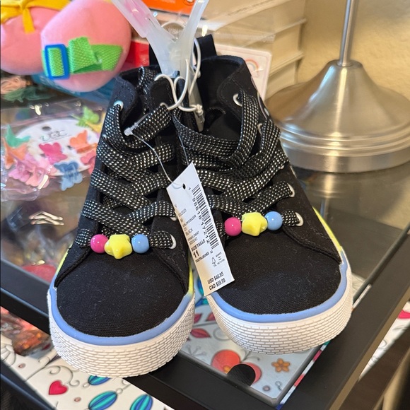 The Children's Place Black Sneakers with Rainbow Accents - Picture 2 of 4